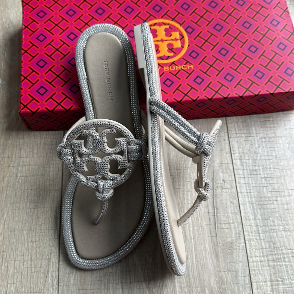 Miller knotted pave emebllished crystal/suede - Picture 3 of 5